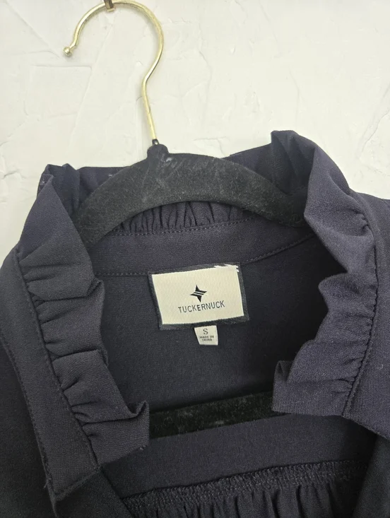 New Tuckernuck Navy Palmerston Long Sleeve Dress, S - Picture 9 of 11